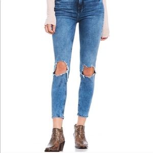 Free People Busted Knee High Rise Skinny Jeans